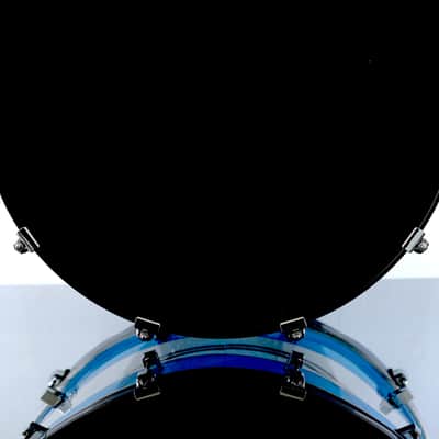 Pork Pie Percussion 4-Piece Custom Drum Set in Clear/Blue Acrylic image 12