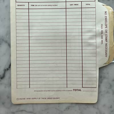Late 50’s/Early 60’s Gibson Dealer Order Form Rare Collector Flying V Les Paul Burst SG ES  1950’s - 1960’s image 2