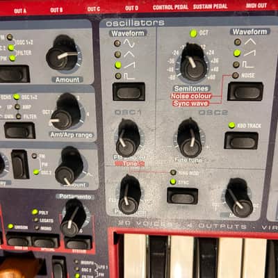 Nord Lead 2X 49-Key 20-Voice Polyphonic Synthesizer 2003 - 2013 - Red image 6