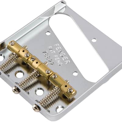 Fender 3-Saddle American Vintage "Hot Rod" Telecaster Bridge Assembly with Compensated Brass Saddles Nickel image 1