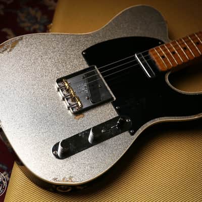 Fender Custom Shop Limited Double Esquire Relic Silver Sparkle & Case & Tags image 7