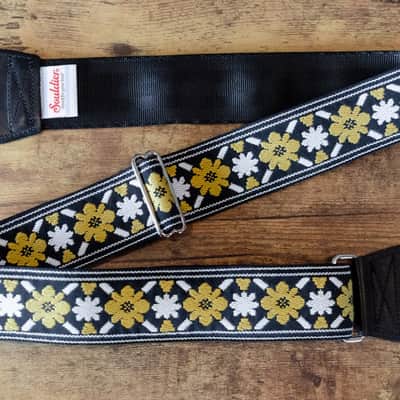 Souldier Straps Tulip Rooftop Lennon Gold Flower WH Star Guitar Strap image 4