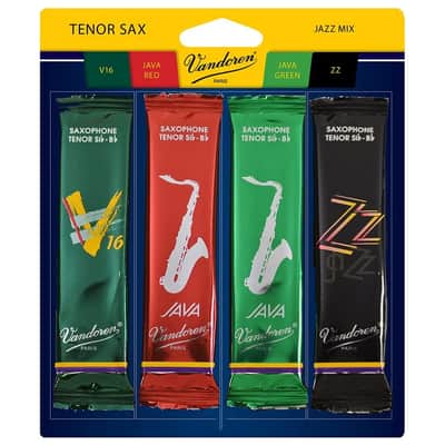 Vandoren Tenor Sax Jazz Reed Mix Card includes 1 ZZ, V16, Java & Java Red Size 2 image 1