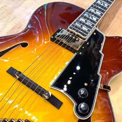 D'Angelico Excel Series EXL-1 Archtop Electric Hollow-Body Jazz Guitar with Humbucker Pickup Iced Tea Burst image 7