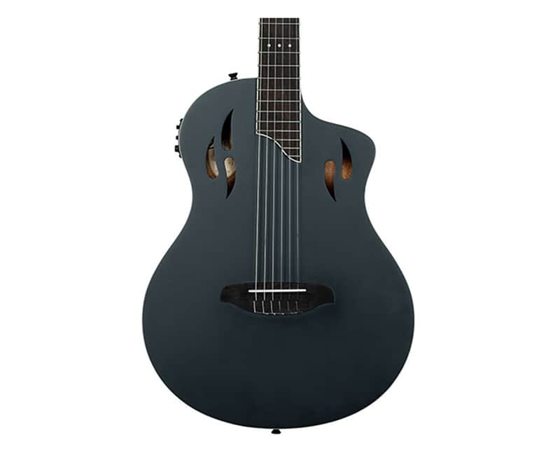 Ortega Guitars RTPSTD-SBK TourPlayer Thinline A/E Nylon - Satin Black - Open Box image 1
