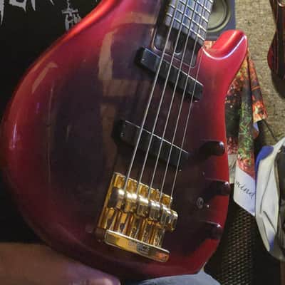 DR HEARTFIELD 5 string Bass with Babicz bridge 5 string 1988 - Red image 7