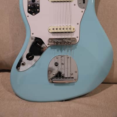 Fender MIJ Traditional '60s Jaguar Left Handed, Daphne Blue upgraded W/ Mastery Bridge image 1