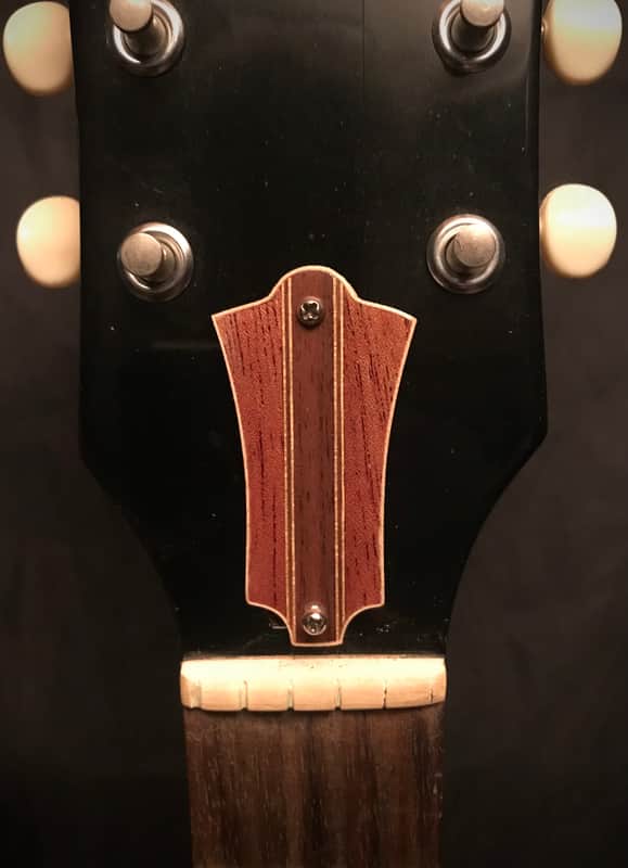 Triple C Woodworking Guild Style Truss Rod Cover Maple Bound Walnut with Mahogany/Maple “Racing Stripe” image 1