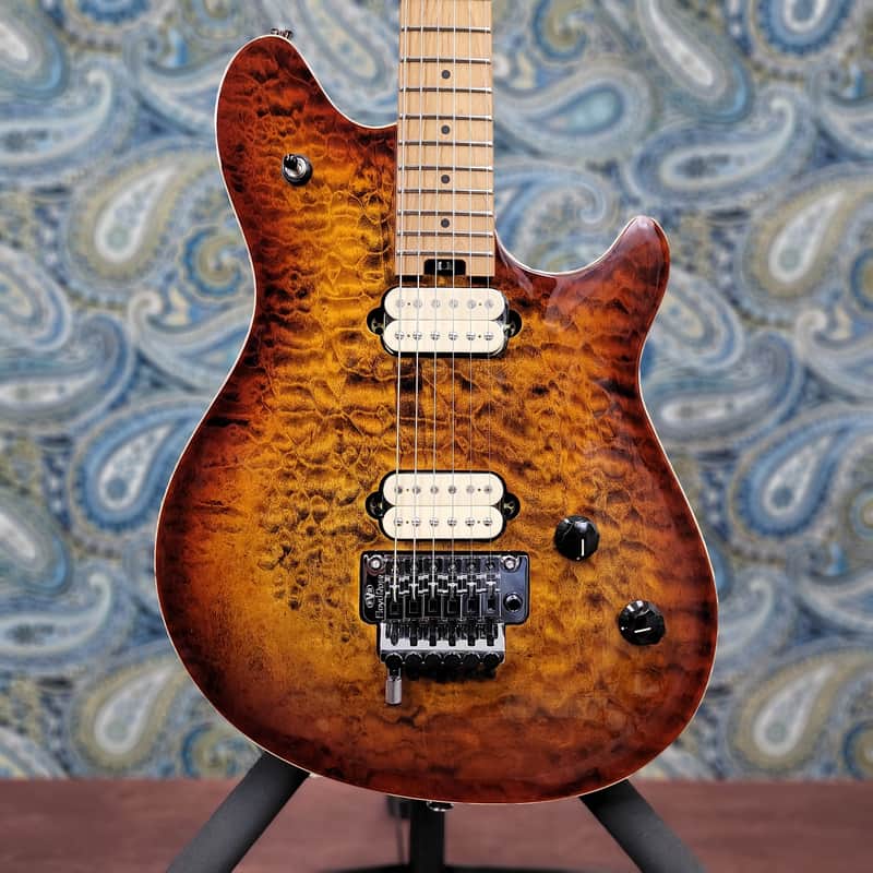 EVH Wolfgang Special QM Baked Maple Fingerboard Tiger Eye Glow image 1