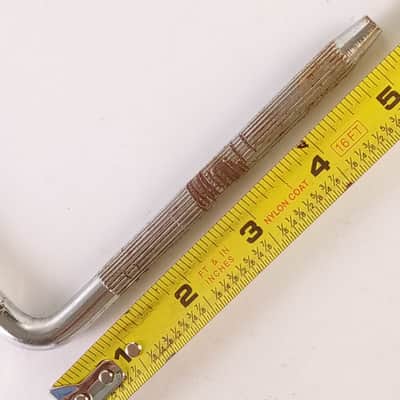 Ludwig Cymbal L-Arm Rod Chrome Bass Drum Post-1967 Straight Knurling 3/8x5.25x10 image 2