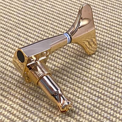 144G-Lefty Grover 4 Inline Sealed Mini Series Gold Left Handed Bass Tuners image 3