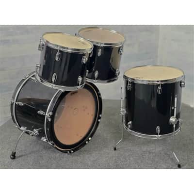 Used Sonor 503 4pc Drum Set Black Wrap - Fair image 5