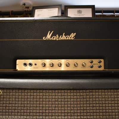 Vintage 1971 Marshall JMP Super Bass Stack Straight Slant Cab w/ Original Covers image 3