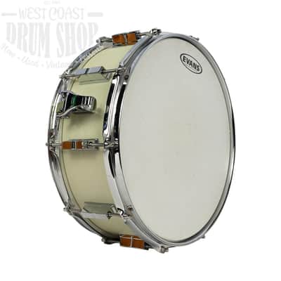 Used Jenkins-Martin Blaemire 50th Anniversary 5x14 Spun Fiberglass Snare Drum White with Gig Bag image 2
