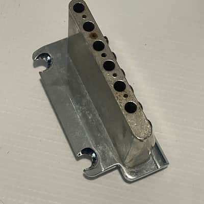 1980's Fender USA American Stratocaster 2 Post Chrome Tremolo Bridge & Arm 2 1/16" image 8
