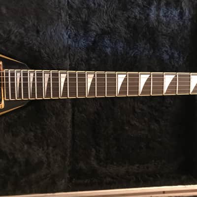 Jackson RR1 Custom Randy Rhoads 1985 San Dimas Custom Shop Offset Flying V Black and gold Pinstripe - PRE Fender era! image 9