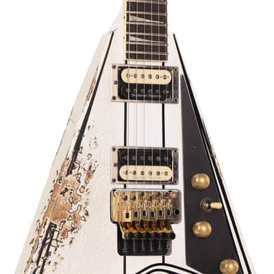 Jackson Custom Shop RR Rhoads Nitro Tour Relic White with Black Pinstripes image 4