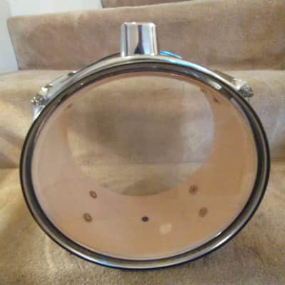 Unknown Two matching 10 and 12-in diameter shallow mounted toms gloss black excellent condition! image 17