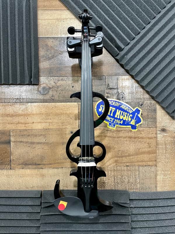Mirio Black Metalflake Silent Electric Violin w/case, bow, cable, headphones and rosin image 1