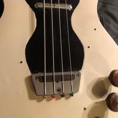 Vintage 1964 Silvertone Danelectro 1440L Bass Guitar, White & Black image 18