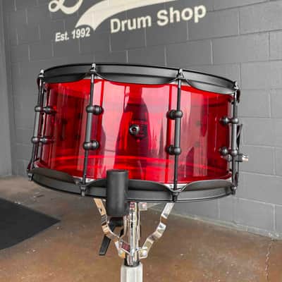 SJC Josh Dun Signature 'Torch' 6.5x14 Red Acrylic Snare Drum w/ Matte Black Hardware *IN STOCK* image 4
