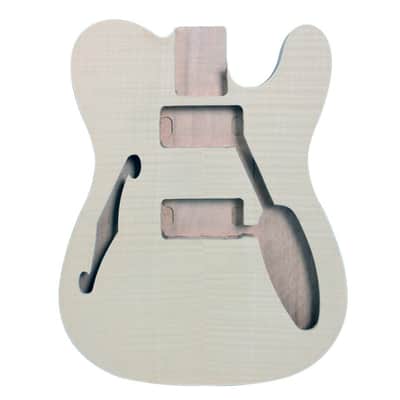 Telecaster Style Electric Guitar Body Semi Hollow, Mahogany Wood image 1