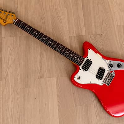 1997 Squier by Fender Super-Sonic Electric Guitar Vista Series Fiesta Red, Japan CIJ image 11