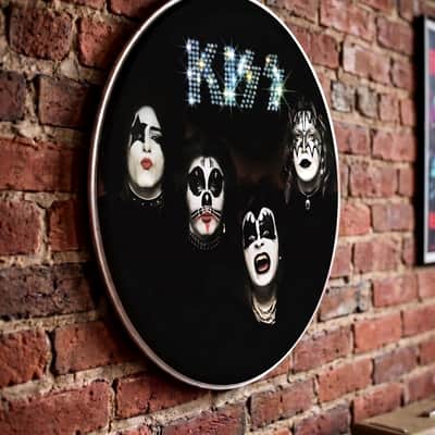 KISS, 22" Bass Drum Head, 1974 First Album, Gene, Paul, Ace, Peter, Wall Art image 4