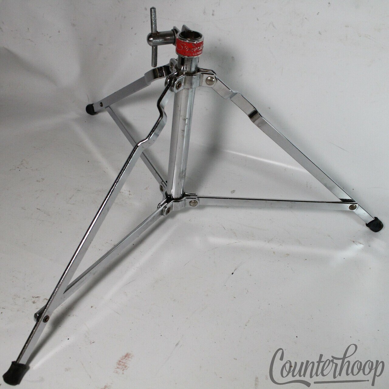 Slingerland Buddy Rich Cymbal Stand Tripod Base Vintage 70s Chrome Black/Gold US — main photograph