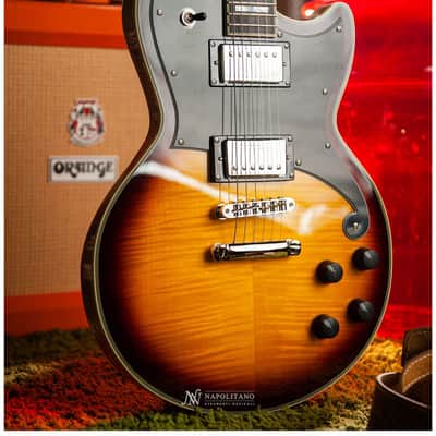 D'Angelico Deluxe Atlantic Single Cutaway HH with Stoptail 2021 - Vintage Sunburst image 4