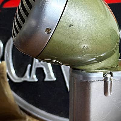Vintage 1950's Shure CR20SLJ Microphone w/PTT grip & EV S36 stand, works strong image 8
