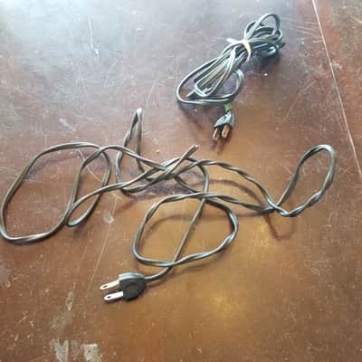 Yazaki one (1) 117V Power Cord Electric Cable cut Japan, not Phalo Vintage non-polarized black 1940s-1960s image 3