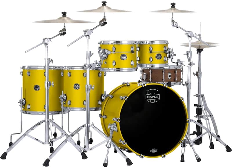 Mapex Saturn Evolution Workhorse Maple-Walnut SE628XM 5-piece Shell Pack - Tuscan Yellow image 1
