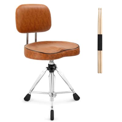 Drum Throne with Backrest, Drum Stool Adjustable Height With 5A Drumstick image 1