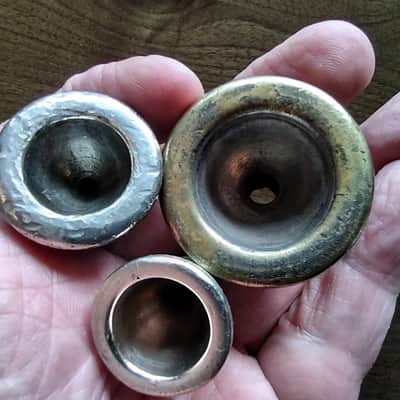 York and Sons Trombone Mouthpiece Lot of 3 Antique Cornet Horn 1900s image 3