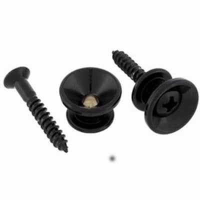 Gotoh Fender Style Guitar Strap Buttons With Screws (2) - BLACK