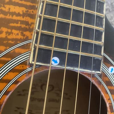 Veneer Tiger Maple Top 40 Inch Acoustic Guitar, Mahogany Neck Rosewood Fretboard image 8