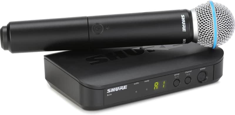 Shure BLX24/B58 UHF Wireless Microphone System - Perfect for Church, Karaoke, Vocals - 14-Hour Battery Life, 300 ft Range | Includes BETA 58A Handheld Vocal Mic, Single Channel Receiver | H9 Band image 1