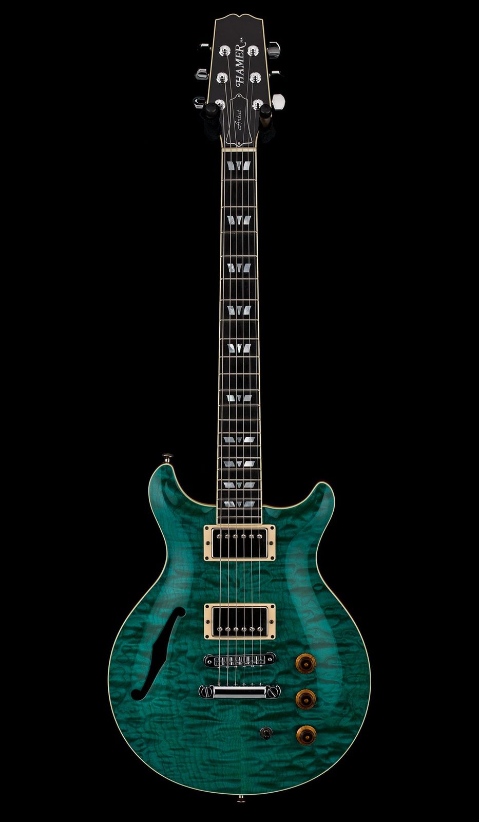 Hamer Custom Shop Artist Custom (2004) - Transparent Teal #53727 with Original Hard Case image 3