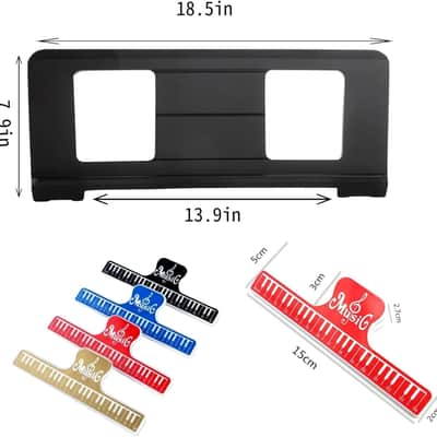 Music Stand for Sheet Music, Compatible with Yamaha Music Sheet Stand,KB/PSR/YPT/KBP/P/DGX/NP Series Keyboard Music Score Stand, Stable And Durable, Keyboard Sheet Music Stand with 4 Music Book Clip image 6