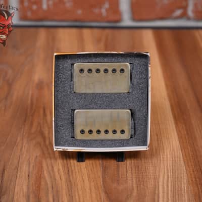 Bare Knuckle Miracle Man Aged Raw Nickel Covers w/ Black Bolts 50mm Standard Spacing Alnico 5/Ceramic Magnets image 2