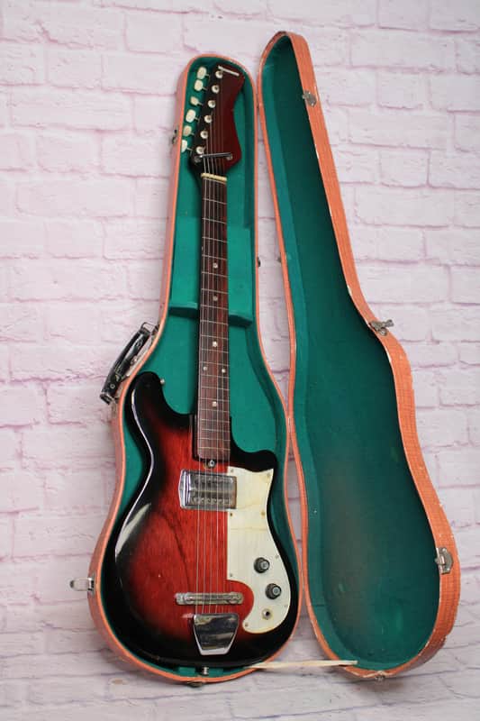 👀 Rare 1960's Woodward Electric Guitar w/ Original Faux Tweed Case Teisco Hoshino Ibanez image 1