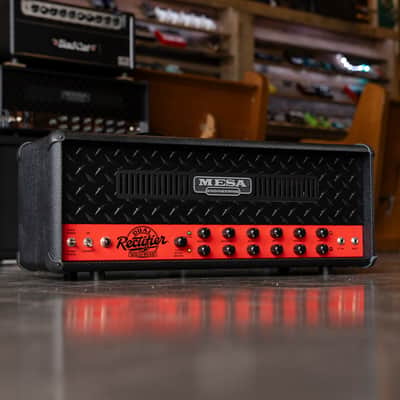 Mesa Boogie Limited Run 90’s Dual Rectifier Head Amplifier - Black Snake Vinyl, Rosso Scuderia Red Chassis image 3