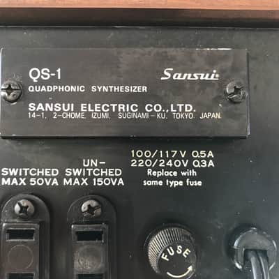 Sansui QS-1 1970’s - Black brushed aluminum faceplate, walnut finished veneer top and side image 4