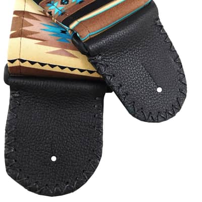 Light Blue Native American Thunderbird Handmade Guitar Strap image 6