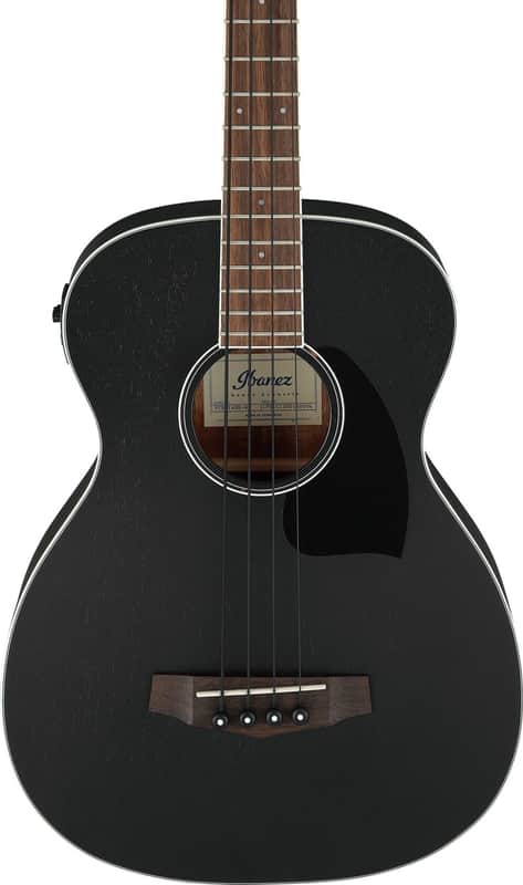 Ibanez PCBE14MH 4-String Acoustic-Electric Bass Guitar, Okoume Top, Weathered Black Open Pore image 1
