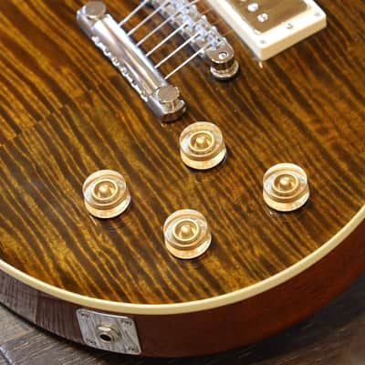 MINTY! 2008 Grosh Set Neck Custom Electric Guitar Trans Tiger Eye w/ Brazilian Board + OHSC image 6