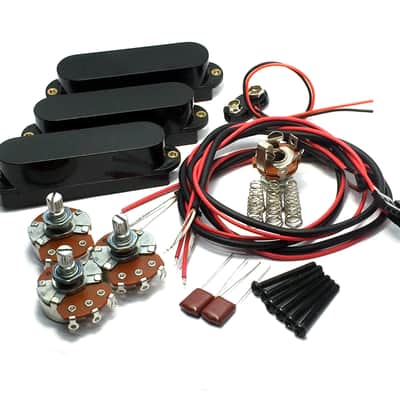 Active Strat / Single Coil Noiseless SSS Pickup Set by DFG, Noise Free ~ Ceramic Magnet Style, Black image 1