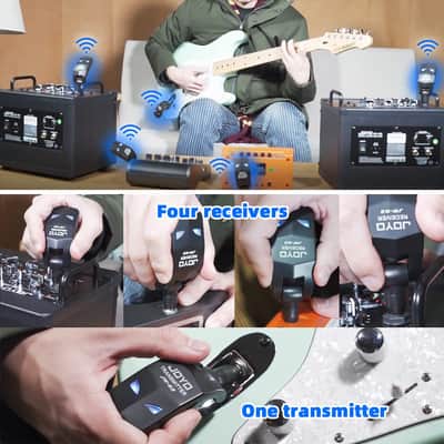 JOYO JW-03 2.4GHz Wireless Guitar System 4 Channels Rechargeable Audio Wireless Transmitter Receiver for Guitar Bass Electric Instruments image 6