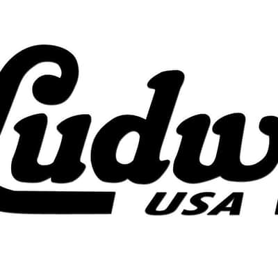 Genuine Ludwig 2.5" x 6.5" Bass Drum Script Logo Sticker - BLACK, #P4042